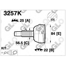 3257K GLO Шарнирный комплект, приводной вал