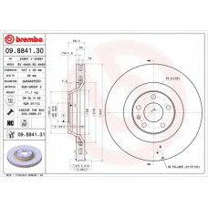 09.8841.31 BREMBO Тормозной диск