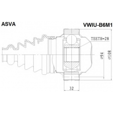 VWIU-B6M1 ASVA Шарнирный комплект, приводной вал