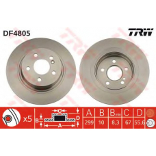 DF4805 TRW Тормозной диск