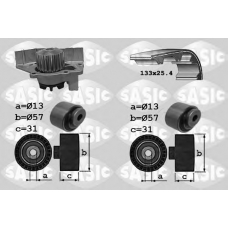 3900030 SASIC Водяной насос + комплект зубчатого ремня