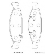 KD6725 ASIMCO Комплект тормозных колодок, дисковый тормоз