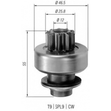 940113020070 MAGNETI MARELLI Ведущая шестерня, стартер