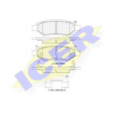 182142 ICER Комплект тормозных колодок, дисковый тормоз