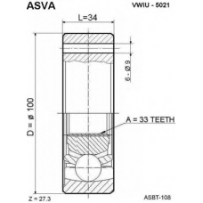 VWIU-5021 ASVA Шарнирный комплект, приводной вал