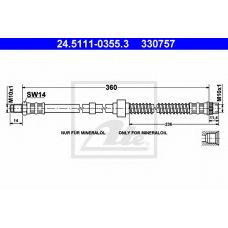 24.5111-0355.3 ATE Тормозной шланг