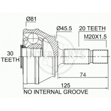 OJ-1330 InterParts Шарнирный комплект, приводной вал