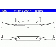 11.8116-0091.1 ATE Пружина, тормозной суппорт