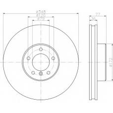 8DD 355 121-831 HELLA Тормозной диск