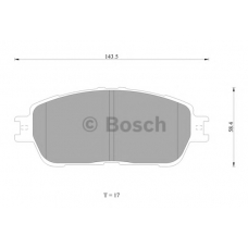 0 986 AB1 402 BOSCH Комплект тормозных колодок, дисковый тормоз