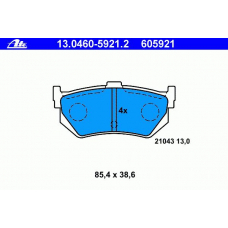 13.0460-5921.2 ATE Комплект тормозных колодок, дисковый тормоз