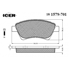 181579-701 ICER Комплект тормозных колодок, дисковый тормоз