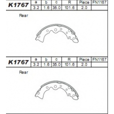 K1767 ASIMCO Комплект тормозных колодок