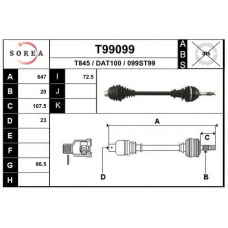 T99099 EAI Приводной вал