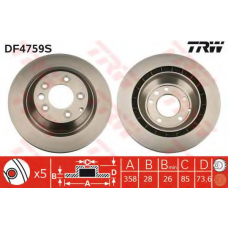 DF4759S TRW Тормозной диск