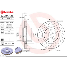 09.A417.1X BREMBO Диск тормозной перфорированный