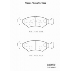 M360A55 NPS Комплект тормозных колодок, дисковый тормоз