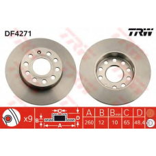 DF4271 TRW Тормозной диск
