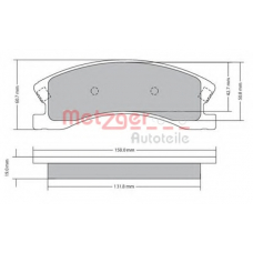 1170439 METZGER Комплект тормозных колодок, дисковый тормоз