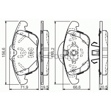 0 986 TB3 192 BOSCH Комплект тормозных колодок, дисковый тормоз