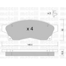 22-0444-0 METELLI Комплект тормозных колодок, дисковый тормоз