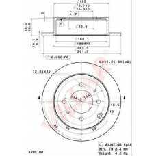 628.2062 VILLAR Тормозной диск