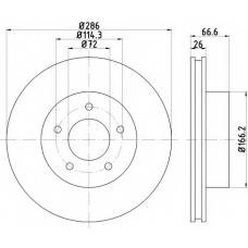 8DD 355 114-761 HELLA Тормозной диск