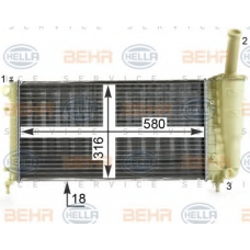 8MK 376 900-101 HELLA Радиатор, охлаждение двигателя