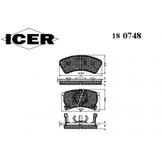 180748 ICER Комплект тормозных колодок, дисковый тормоз