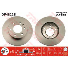 DF4822S TRW Тормозной диск