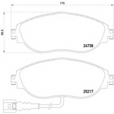 P 85 131 BREMBO Комплект тормозных колодок, дисковый тормоз