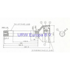 MS52430 URW Шарнир, приводной вал