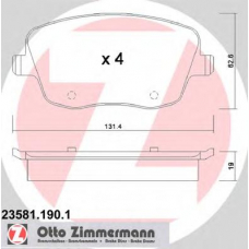 23581.190.1 ZIMMERMANN Комплект тормозных колодок, дисковый тормоз