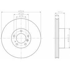 8DD 355 102-871 HELLA Тормозной диск