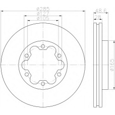 8DD 355 117-421 HELLA Тормозной диск