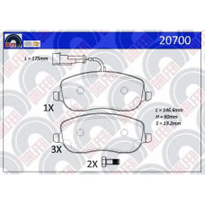 20700 GALFER Комплект тормозных колодок, дисковый тормоз
