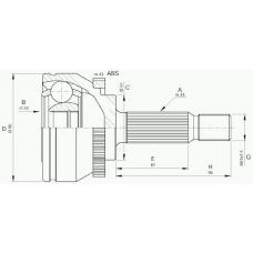 CVJ5572.10 OPEN PARTS Шарнирный комплект, приводной вал