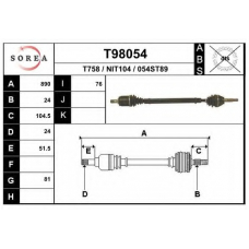 T98054 EAI Приводной вал