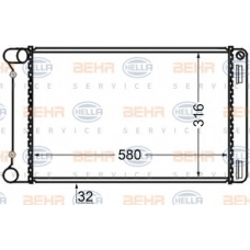 8MK 376 704-644 HELLA Радиатор, охлаждение двигателя