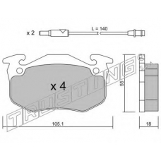 038.1 TRUSTING Комплект тормозных колодок, дисковый тормоз