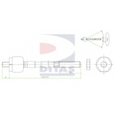 A2-5647 DITAS Осевой шарнир, рулевая тяга