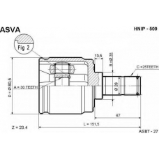 HNIP-509 ASVA Шарнирный комплект, приводной вал