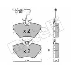 22-0106-0 METELLI Комплект тормозных колодок, дисковый тормоз