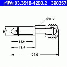 03.3518-4200.2 ATE Болт воздушного клапана / вентиль