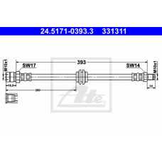24.5171-0393.3 ATE Тормозной шланг