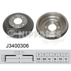 J3400306 NIPPARTS Тормозной барабан