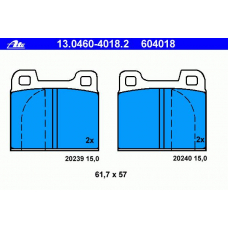 13.0460-4018.2 ATE Колодки тормозные
