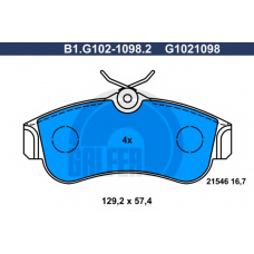 B1.G102-1098.2 GALFER Комплект тормозных колодок, дисковый тормоз