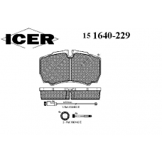 151640-229 ICER Комплект тормозных колодок, дисковый тормоз