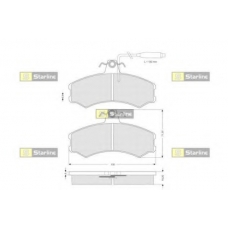 BD S108P STARLINE Комплект тормозных колодок, дисковый тормоз